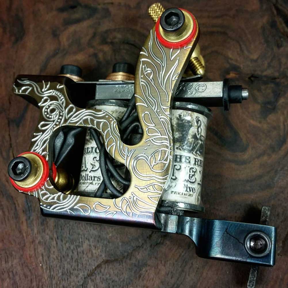 Hand Engraved Compass Brass Tattoo Machine Straight Shader - Etsy